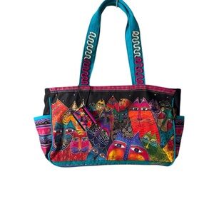 Laurel Burch Vibrant Cat Design Tote